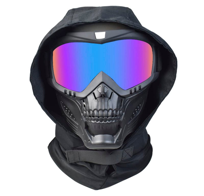 JFFCESTORE Airsoft Mask Balaclava Full Face and Detachable Anti Fog Airsoft Goggles Military Outdoor Sport CS Tactical Paintball Mask Face Eye Protection Headgear Mask (Blue) - Image 1