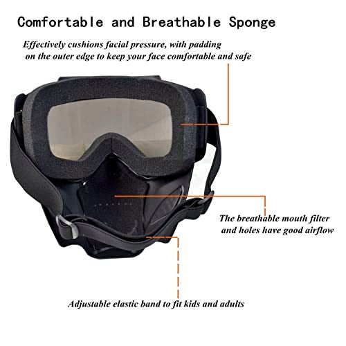 JFFCESTORE Airsoft Mask Balaclava Full Face and Detachable Anti Fog Airsoft Goggles Military Outdoor Sport CS Tactical Paintball Mask Face Eye Protection Headgear Mask (Blue) - Image 5
