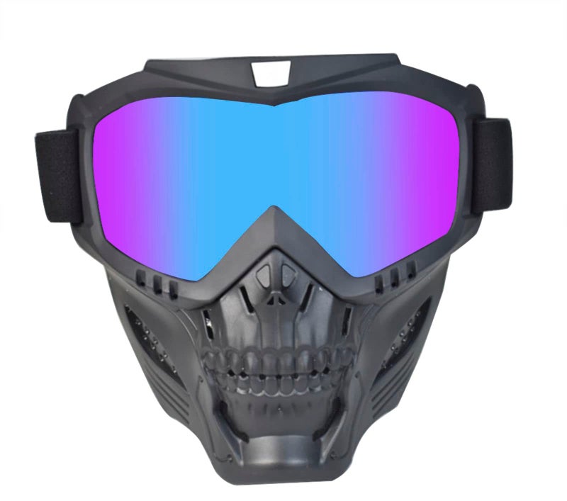 JFFCESTORE Airsoft Mask Balaclava Full Face and Detachable Anti Fog Airsoft Goggles Military Outdoor Sport CS Tactical Paintball Mask Face Eye Protection Headgear Mask (Blue) - Image 3