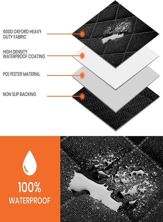 PetLux غطاء مقعد السيارة للكلاب من بيت لوكس، مقاوم للماء بنسبة 100%، مزود بجيب وأغطية، بتصميم أرجوحة، مصنوع من قماش 600D شديد التحمل، مقاوم للانزلاق والخدوش، مناسب للسيارات والشاحنات وسيارات الدفع الرباعي. (أسود-برتقالي) - Image 3