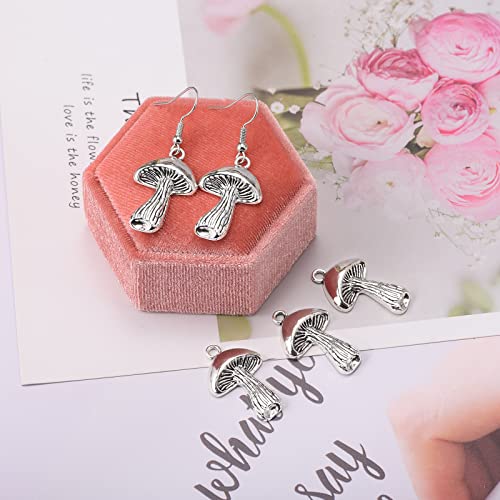 Weyuley 30pcs Antique Silver Plated Mushroom Charms Pendant DIY Bracelets Necklace Jewelry Making Craft Wholesale29mmx18mm (A065) - Image 3