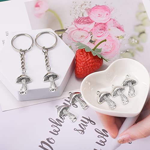 Weyuley 30pcs Antique Silver Plated Mushroom Charms Pendant DIY Bracelets Necklace Jewelry Making Craft Wholesale29mmx18mm (A065) - Image 5