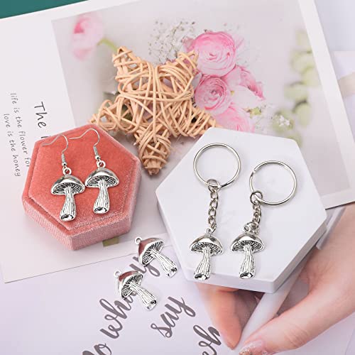 Weyuley 30pcs Antique Silver Plated Mushroom Charms Pendant DIY Bracelets Necklace Jewelry Making Craft Wholesale29mmx18mm (A065) - Image 4