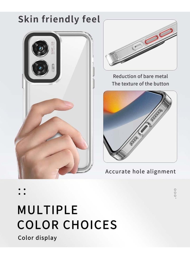 general Compitable with Motorola G85 5G Case, Crystal Clear Slim Hybrid Hard Back and TPU Rubber Grip Rim Bumper Skin Shockproof Cover for Moto G85 - Image 3