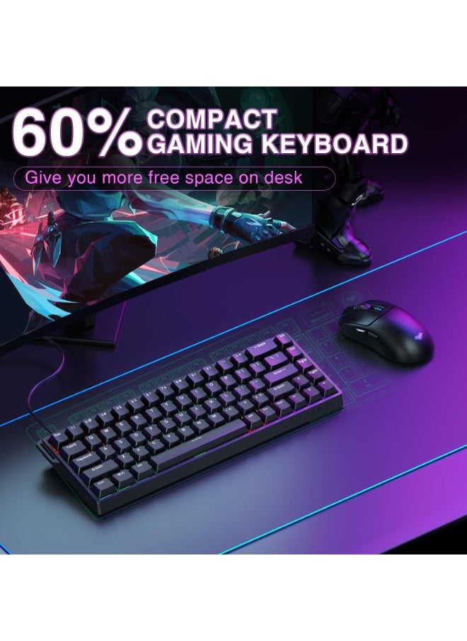 WIN68 HE Magnetic Keyboard with Adjustable Actuation, Hall Effect Switches, 65% Wired Compact Keyboard, 8000 Hz Polling Rate, Hot-Swappable (Black)