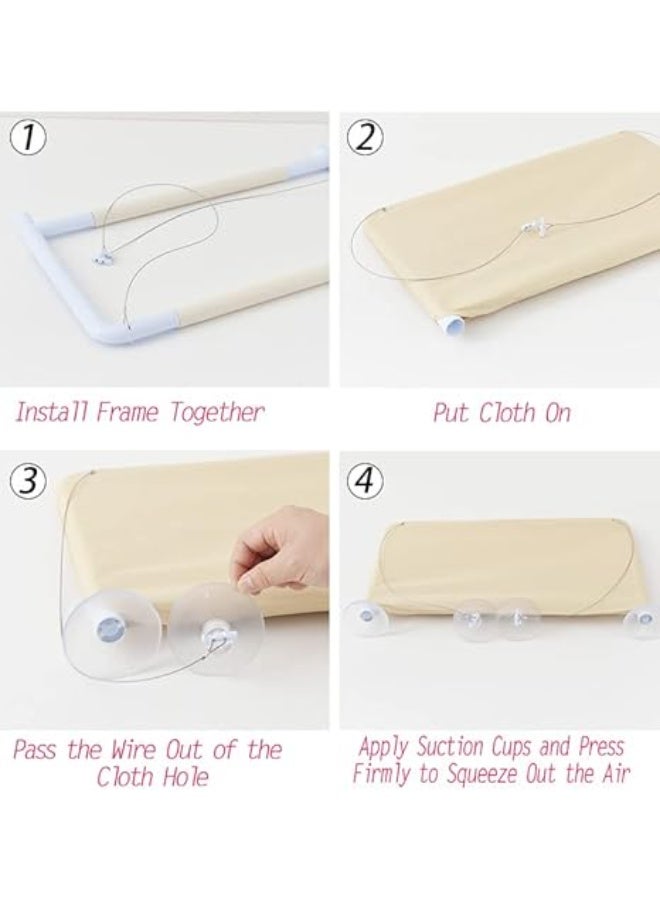 مريمايا طقم مكون من سرير ورف ومقعد نافذة وأرجوحة للقطط من مريمايا، موفر للمساحة وقابل للطي ويُثبت على النافذة بقواعد تثبيت بالشفط - مخصص لقطط تصل وزنها إلى 13 كغم لكي تستمتع بحمام شمسي 360° من كل الجوانب - Image 2