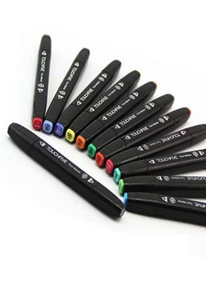 TOUCHFIVE Dual-Tip Alcohol-Based Art Marker Set with Portable Carrying Case - Image 3