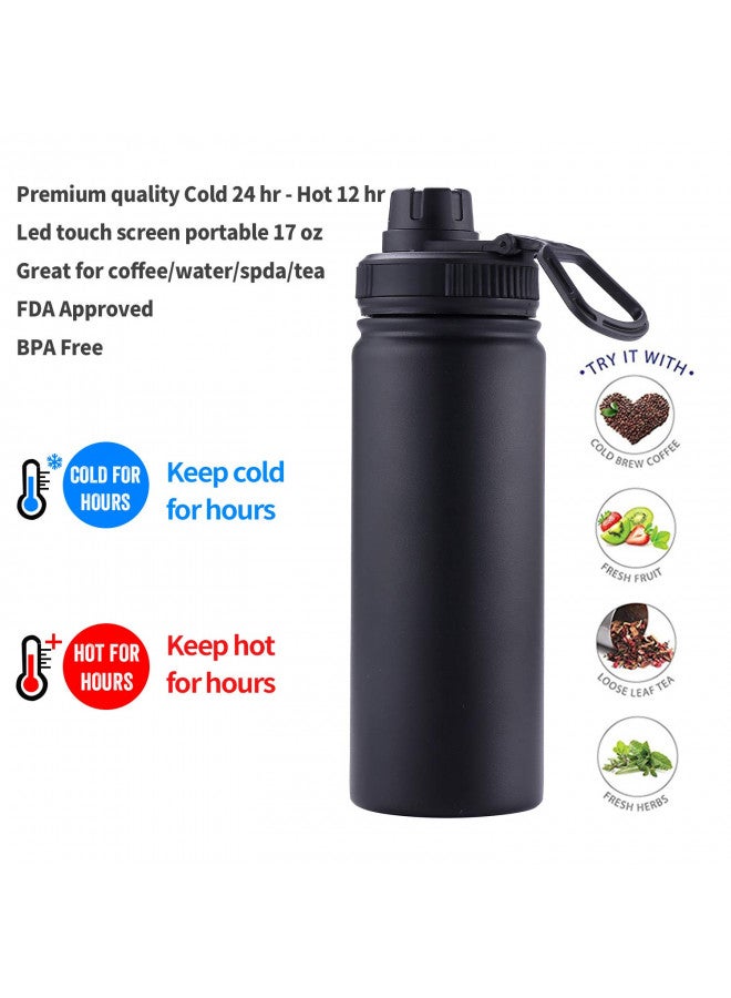 Sivaphe Tea Infuser Bottle With Removable Loose Leaf Tea Strainer Cup 18/8 Stainless Steel Insulated Travel Tea Tumbler Black - Image 3