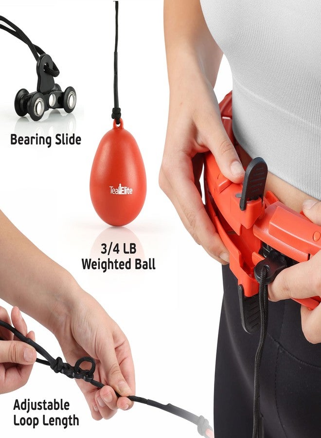 Teal Elite Smart Weighted Hula Hoop for Adults Weight Loss– Fully Adjustable with 24 Detachable Knots – 2 in 1 Abdomen Fitness Massage Infinity Hoops - RED - Image 4