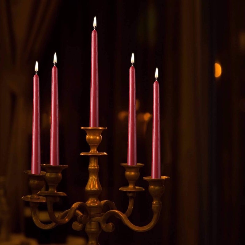 Howemon 14 Pack Dark Red Taper Candles 12 Inch Tall 3/4 Inch Thick Burn 10 Hours (Burgundy) - Image 5