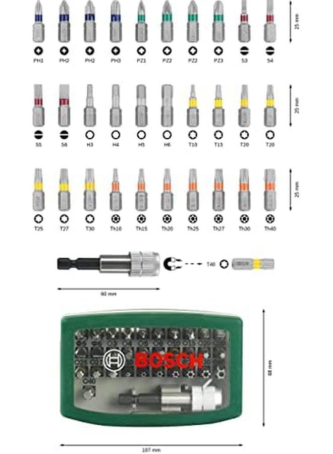 BOSCH Standard Screwdriver Bit Mixed Set 32 Pcs With Colour Coding - Image 2