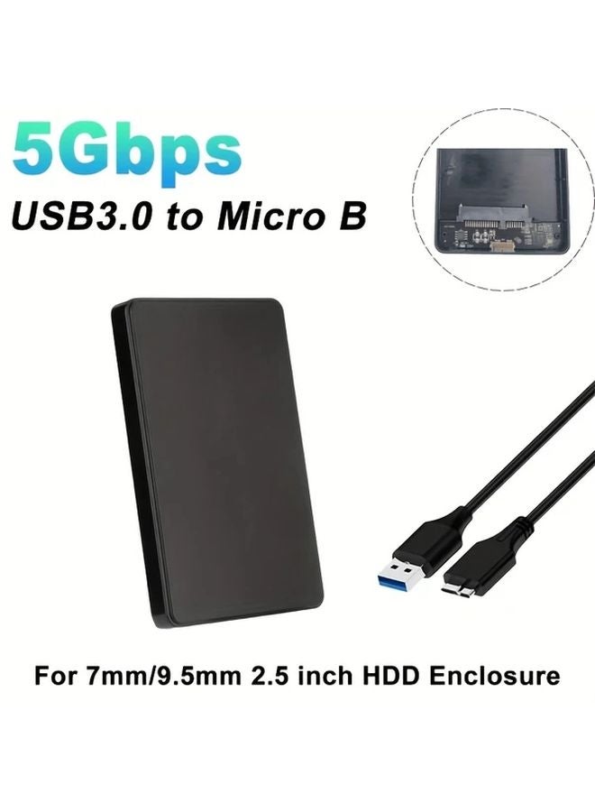 Black 2.5 Inch USB 3.0 to SATA External Hard Drive Enclosure 5Gbps HDD SSD Case - Image 2
