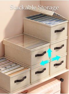 DUNISO 2pcs Wardrobe Clothes Organizer Closet Storage Organizer for Clothes Jeans Washable Closet Storage Boxes with Carrying Handles Cube Storage Bin for Home Bedroom Office  - Image 2