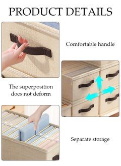 DUNISO 2pcs Wardrobe Clothes Organizer Closet Storage Organizer for Clothes Jeans Washable Closet Storage Boxes with Carrying Handles Cube Storage Bin for Home Bedroom Office  - Image 3