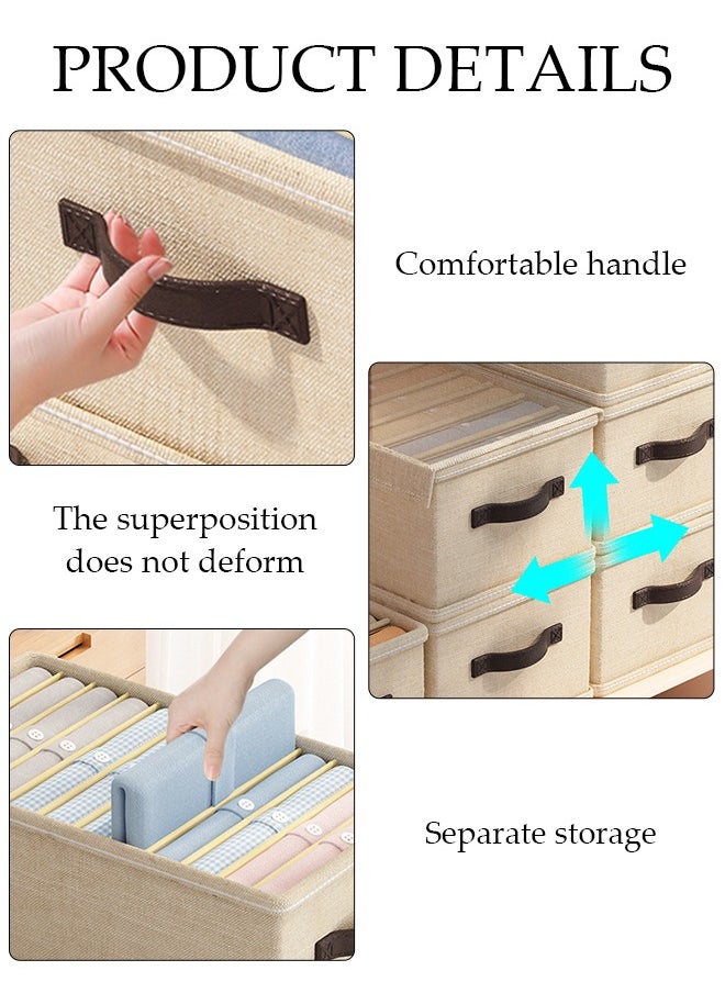 DUNISO 2pcs Wardrobe Clothes Organizer Closet Storage Organizer for Clothes Jeans Washable Closet Storage Boxes with Carrying Handles Cube Storage Bin for Home Bedroom Office  - Image 3