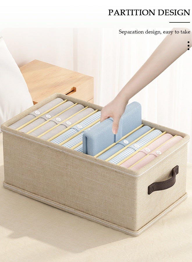 DUNISO 2pcs Wardrobe Clothes Organizer With Lid Closet Storage Organizer for Clothes Jeans Washable Closet Storage Boxes with Carrying Handles Cube Storage Bin for Home Bedroom Office - Image 5