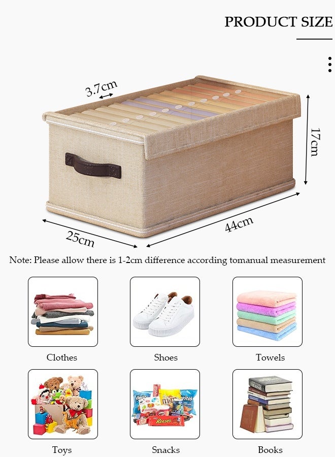 DUNISO 2pcs Wardrobe Clothes Organizer With Lid Closet Storage Organizer for Clothes Jeans Washable Closet Storage Boxes with Carrying Handles Cube Storage Bin for Home Bedroom Office - Image 2