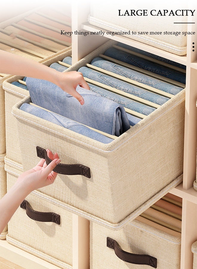 DUNISO 2pcs Wardrobe Clothes Organizer With Lid Closet Storage Organizer for Clothes Jeans Washable Closet Storage Boxes with Carrying Handles Cube Storage Bin for Home Bedroom Office - Image 3