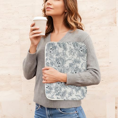 BBIQI Puffy Laptop Sleeve 13-15.6 Inch Cute Quilted Laptop Protective Case Padded Floral Computer Sleeve for MacBook (B-Dark Blue, 15 Inch) - Image 2