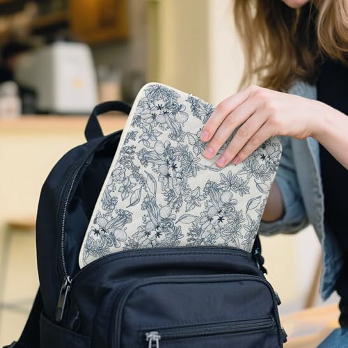 BBIQI Puffy Laptop Sleeve 13-15.6 Inch Cute Quilted Laptop Protective Case Padded Floral Computer Sleeve for MacBook (B-Dark Blue, 15 Inch) - Image 5