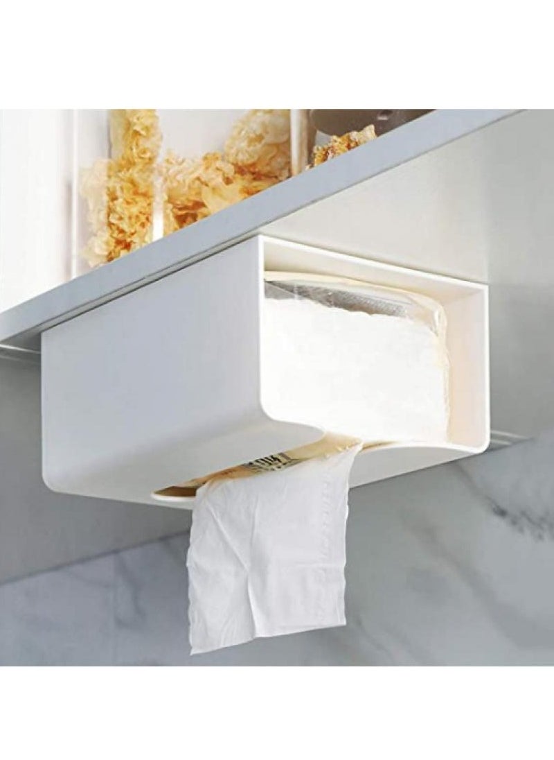 Alissa - 2 Pieces Portable Toilet Tissue Dispenser Tissue Boxes Tissue Paper Holder Wall Mounted Storage Box for Living Room Bathroom Kitchen Toilet and Office Room Apricot - Image 1