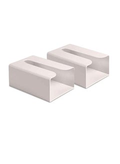 Alissa 2 Pieces Portable Toilet Tissue Dispenser Tissue Boxes Tissue Paper Holder Wall Mounted Storage Box for Living Room Bathroom Kitchen Toilet and Office Room Apricot  - Image 2
