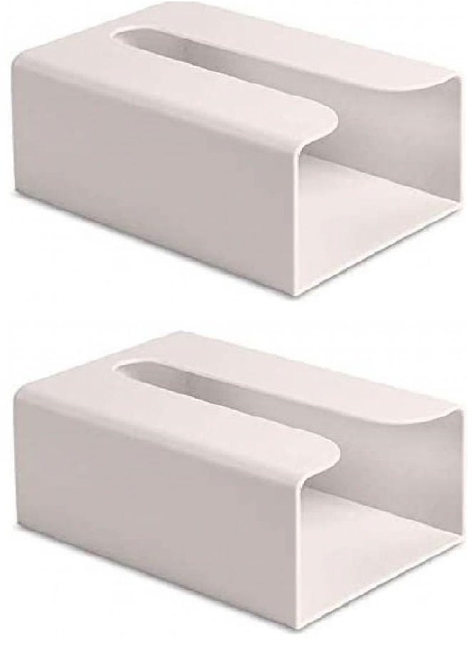 Alissa - 2 Pieces Portable Toilet Tissue Dispenser Tissue Boxes Tissue Paper Holder Wall Mounted Storage Box for Living Room Bathroom Kitchen Toilet and Office Room Apricot - Image 1