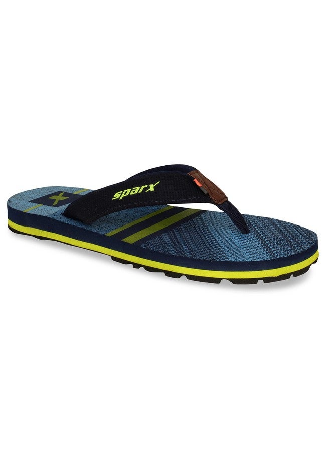 Sparx Mens Sf0049G N. Blue Fl. Green Flip-Flops - 10 UK (Sf0049G) - Image 1