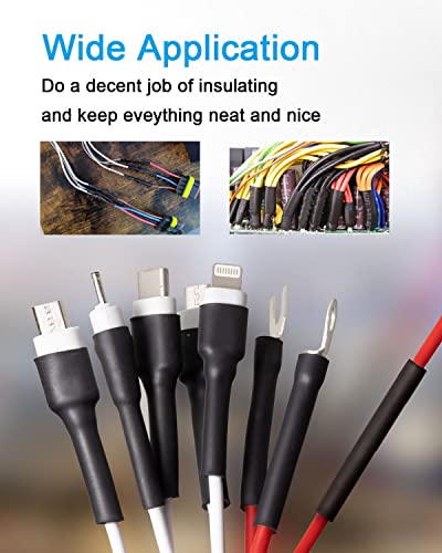 MILAPEAK 650 PCS Heat Shrink Tubing Kit, UL Approved Heat Shrink Tube Wire Wrap, 2:1 Ratio Electrical Cable Sleeve Assortment with Storage Case for Long Lasting Insulation Protection (8 Sizes, Black) - Image 5