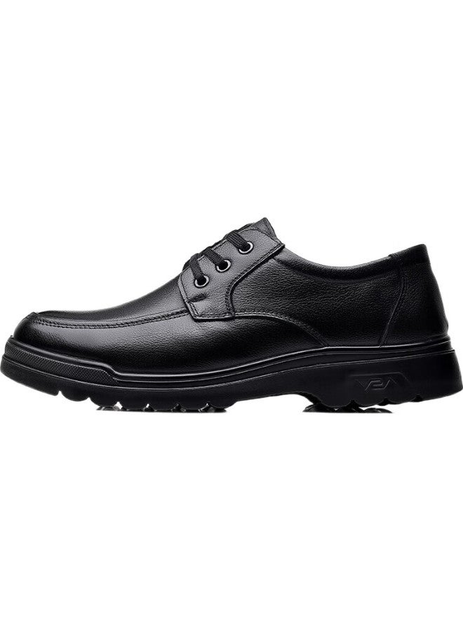Poitulas Men'S Versatile Lace-Up Business Formal Casual Shoes, Lightweight Round Toe Dad Shoes, 6627 Black, Size 39 - Image 1