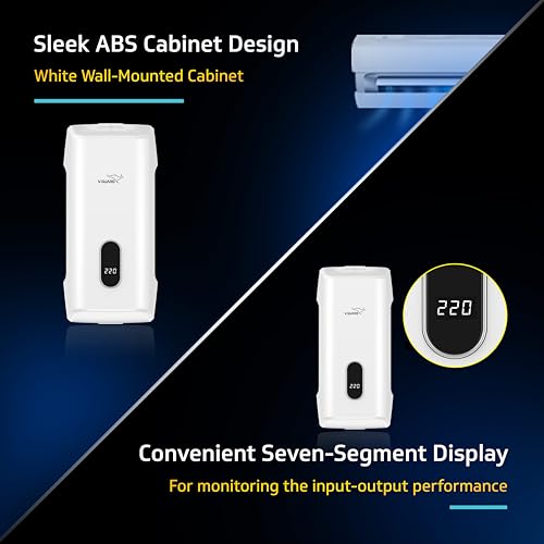 V-Guard Trior iD500 AC Stabilizer for 2 ton Inverter AC | Digital Display | Intelligent Time Delay System | Energy Efficient Design | 3 Year Warranty by V-Guard | White (Working Range 170-270 VAC) - Image 4