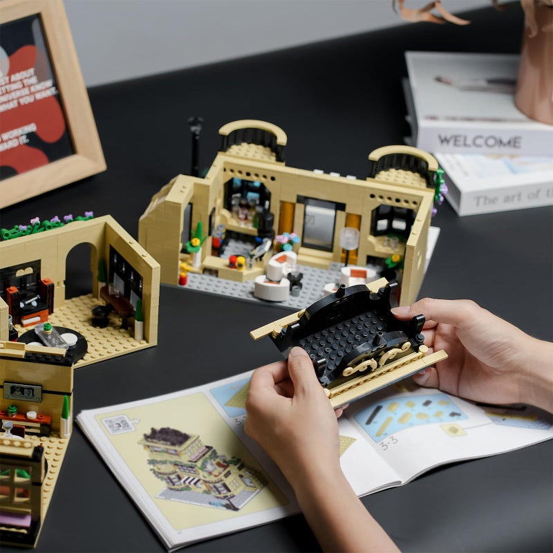 ENJBRICK مجموعة بناء مقهى المدينة من ENJBRICK للأزهار للبالغين، مجموعة بناء معمارية لمنزل للأولاد والبنات من 8-14 سنة 1443 قطعة - Image 4