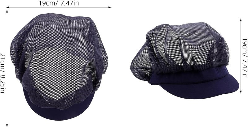 Breathable Unisex Elastic Chef Hat for Adults Kitchen Cooking Cap Cotton Food Service Hair Net Suitable for Bakers and Waitstaff Navy - Image 2