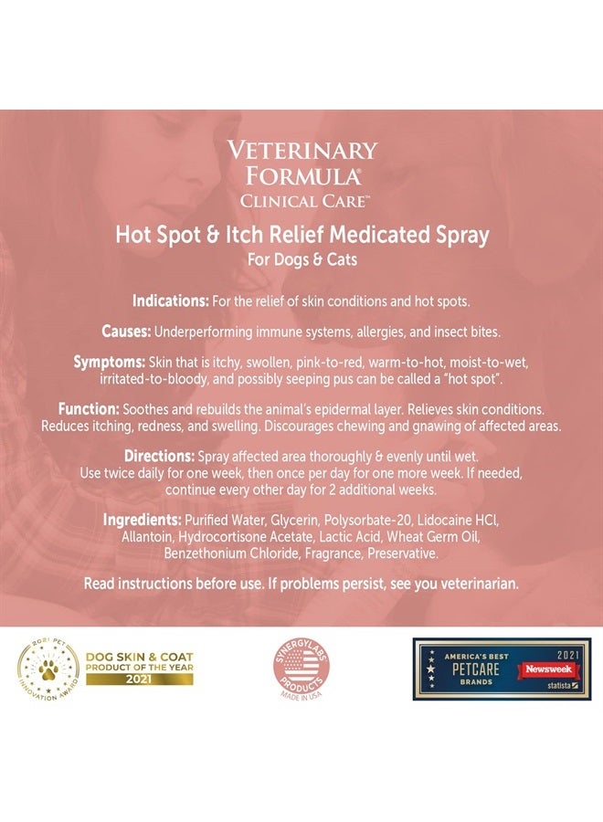 Veterinary Formula Clinical Care Hot Spot & Itch Relief Medicated Spray, 8oz – Easy to Use Spray for Dogs & Cats – Helps Alleviate Sensitive Skin, Scratching, and Licking of Coat - Image 2