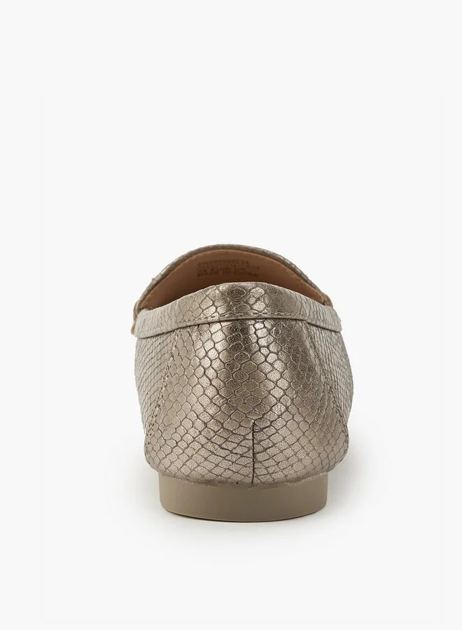 Flora Bella By Shoexpress Textured Slip-On Loafers with Tassel  Accent
