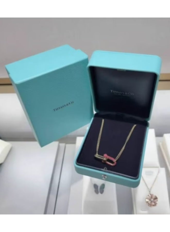 Tiffany & Co. Tiffany Hardwear 18k Gold Large Double Chain Link Ruby Women's Necklace - Image 4