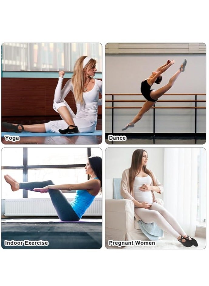 rayze 4 Pairs Yoga Socks，Non-Slip Cotton Socks for Pilates Pure Barre Ballet Dance Socks Barefoot Workout Socks（Pink，Black，Grey, Blue） - Image 4