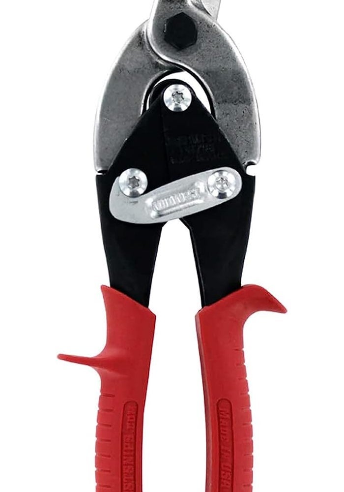 MIDWEST Aviation Snip - Left Cut Regular Tin Cutting Shears with Forged Blade & KUSH'N-POWER Comfort Grips - MWT-6716L - Image 1