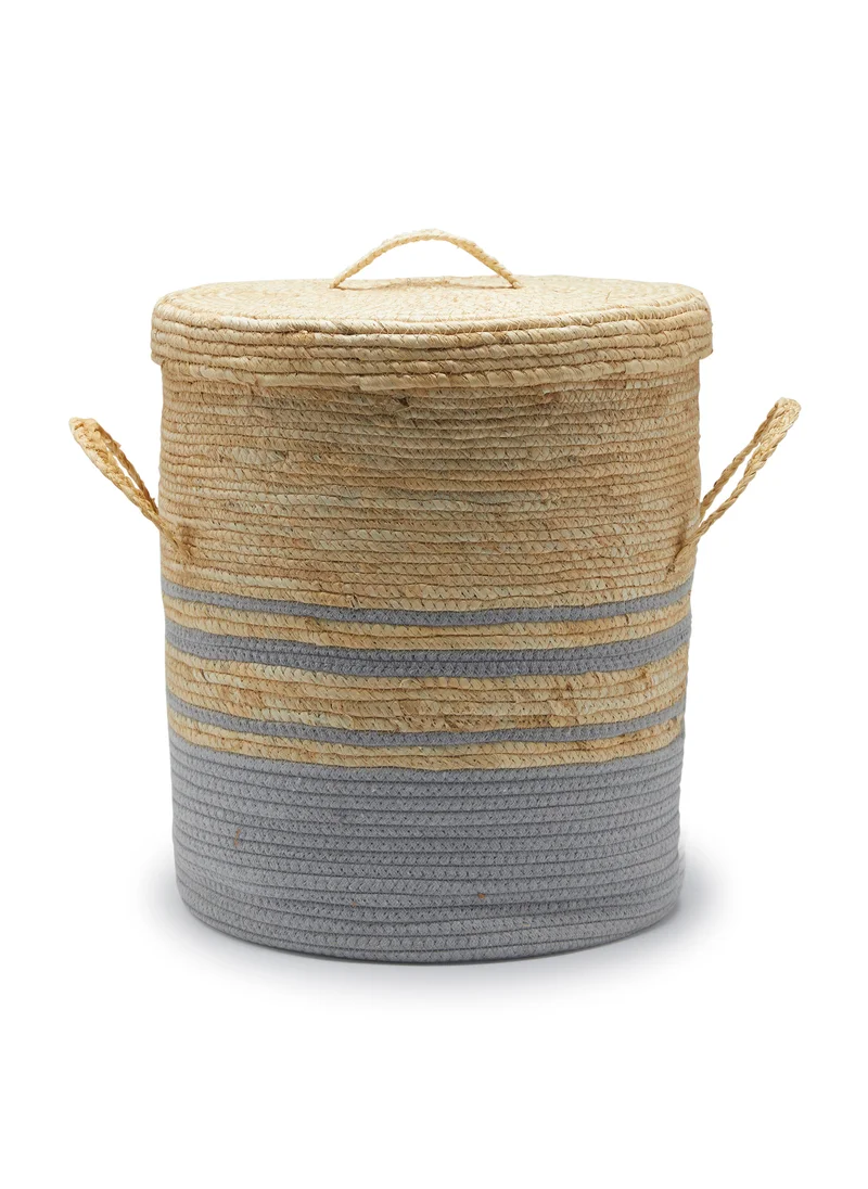 يسكن Dwell Grey Weave Seagrass Basket Small