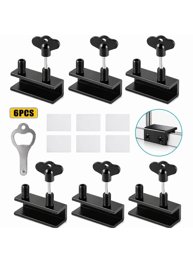 6PCS Heavy Duty Sliding Window Locks with Key, Adjustable Black Security Window Lock for Vertical & Horizontal Sliding Windows and Doors, Easy Install Window Restrictor for Patio, Bedroom, Home and Office - Image 1
