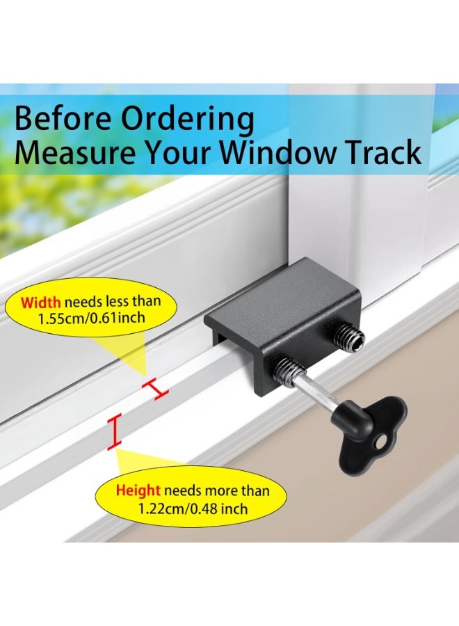 6PCS Heavy Duty Sliding Window Locks with Key, Adjustable Black Security Window Lock for Vertical & Horizontal Sliding Windows and Doors, Easy Install Window Restrictor for Patio, Bedroom, Home and Office - Image 5