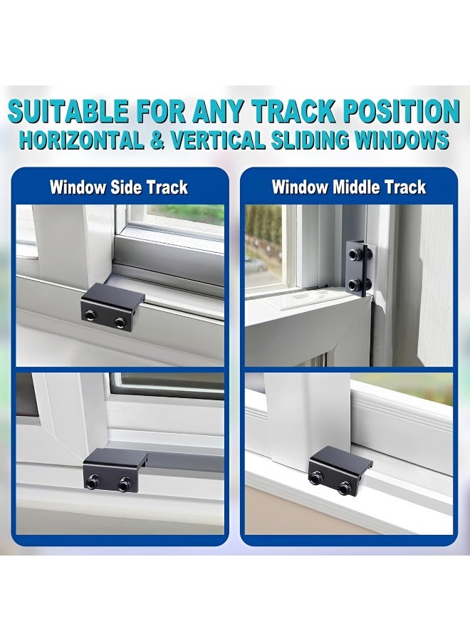 6PCS Heavy Duty Sliding Window Locks with Key, Adjustable Black Security Window Lock for Vertical & Horizontal Sliding Windows and Doors, Easy Install Window Restrictor for Patio, Bedroom, Home and Office - Image 3