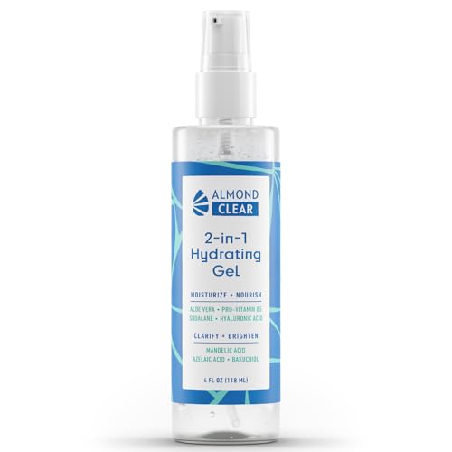 Almond Clear 2-in-1 Hydrating Gel | Lightweight Mandelic Acid Moisturizer for Oily, Blemish-Prone Skin | Aloe Vera, Squalane, Hyaluronic Acid, Mandelic Acid, Bakuchiol | 4 oz - Image 1