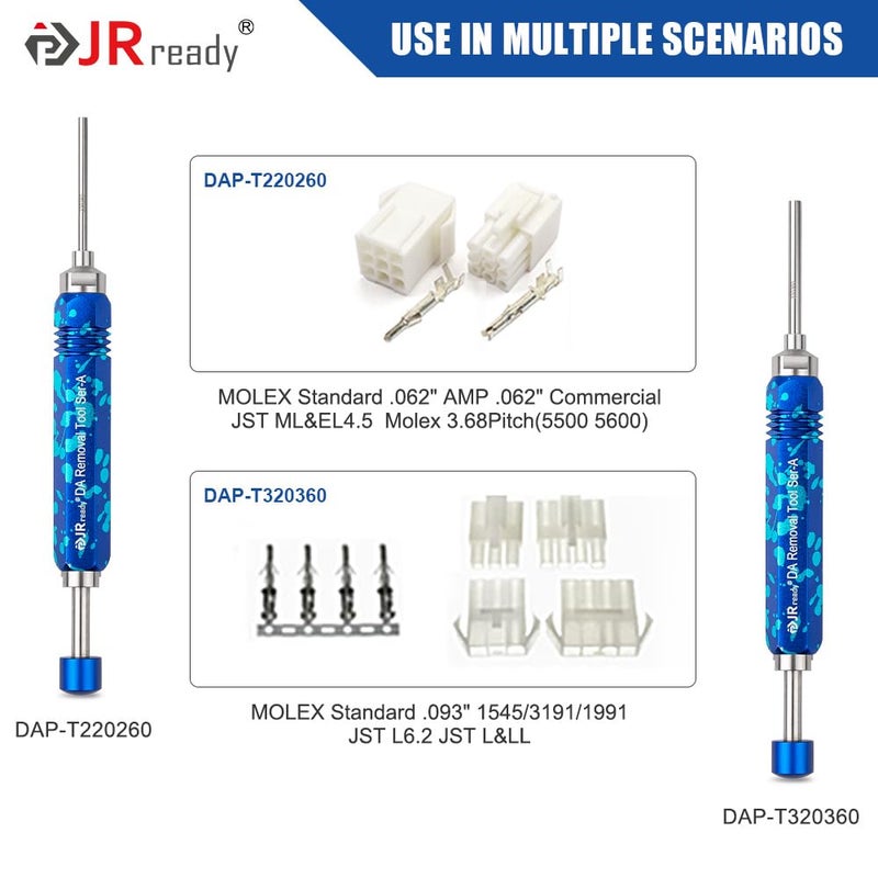 JRready أداة استخراج دبابيس مولكس JRready ST5265 لدبابيس ومقابس مولكس .062" و .093"، 2PCS أدوات إدخال قضيب نوع الأنبوب - Image 3