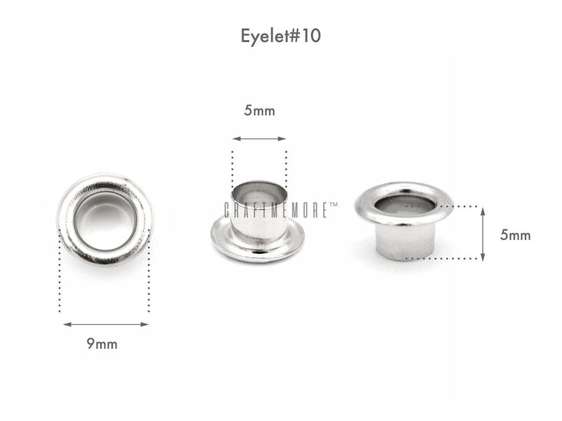 CRAFTMEMORE 100pack 3/16" ID Colored Eyelets Grommets with Washers 5mm Aluminium Eyelet for DIY Craft, Shoes, Bead Cores, Clothes, Leather, Canvas (White) - Image 3