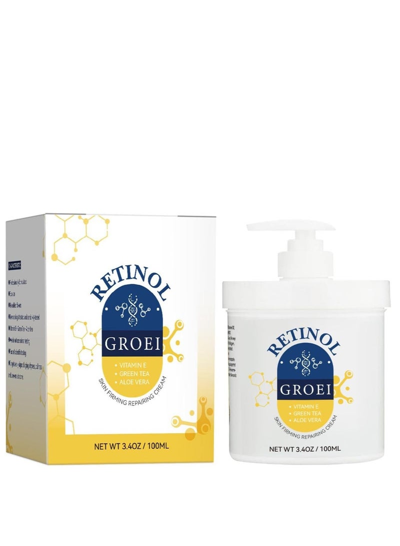 GROEI Retinol Cream Moisturizer for Face & Body, Collagen Lotion for Dry Skin, Skin Firming & Tightening Moisturizer, Skin Repair Cream, 100ml - Image 1