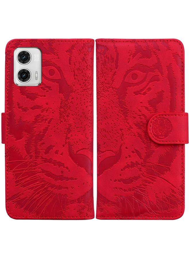 S-TOP Case For Motorola Moto G73 Tiger Embossing Pattern Leather Phone Case - Image 1