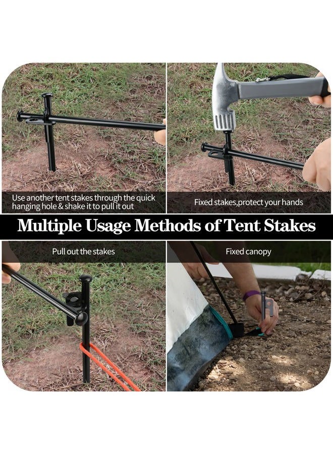 DkOvn 8/16/32 Pack Tent Stakes, 8/12/16in Heavy Duty Tent Stakes with Storage Bag, Forged Steel Tent Pegs for Camping(8 Pack 8in Tent Stakes) - Image 5