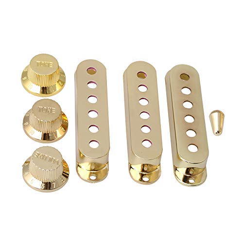 Lovermusic Golden Guitars Single Coil Pickup Cover String Spacing 48/50/52mm & 1V2T Knob Switch for Electric Guitars - Image 1