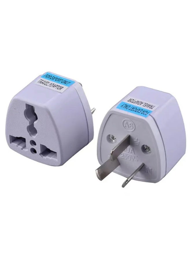 2pcs Uk/Us/Eu Universal Adapter To Australian Plug 3 Pin Converter - Image 1